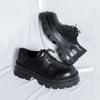 Casual Leather Men's Dress Shoes Big Head British Style Thick Soles Increase Wedding Groom Derby Platform Shoes for Men