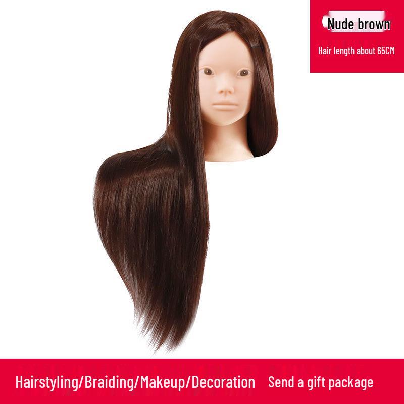Apprentice Hair Styling Mannequin Head with Real Hair for Perming, Curling, and Makeup Practice