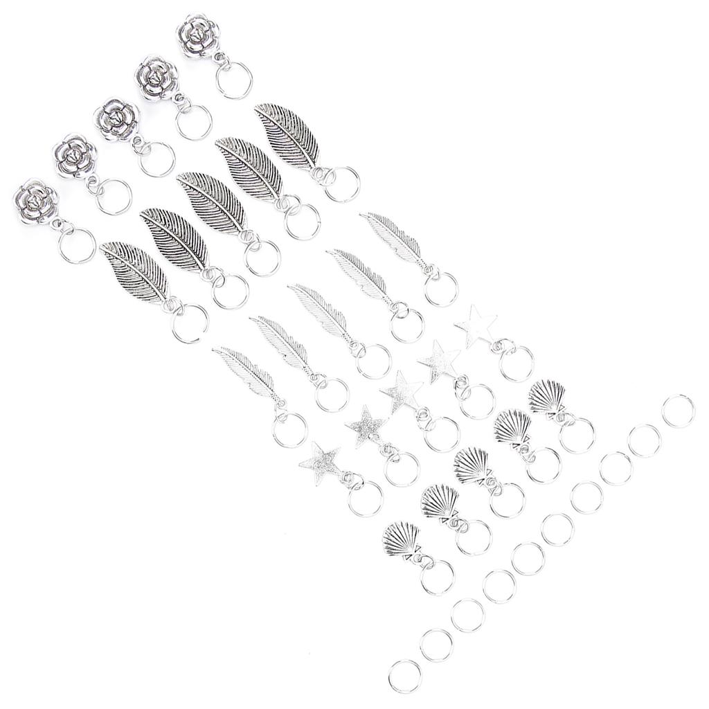 Leaf Shell Star Pattern Dreadlocks Hair Rings Braiding Hair Rings Hair Decoration Accessory