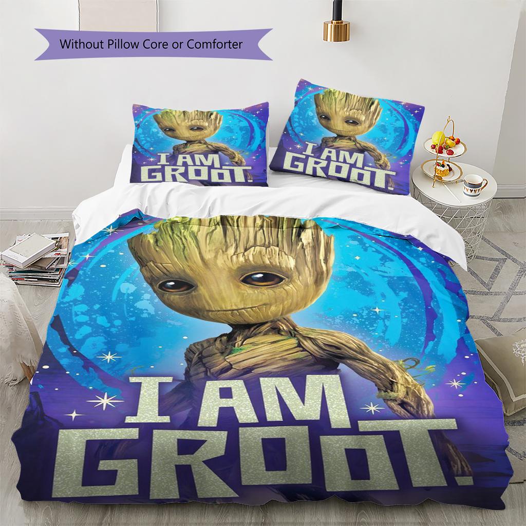 Set Copripiumino Trapuntato con Fantasia Groot Federa Decorazione per la Casa Regalo (1 * copripiumino + 2 * federa, senza nucleo)