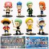 One Piece Q Version Luffy Figure Model - 8-Piece Anime Desktop Decoration Blind Box Set