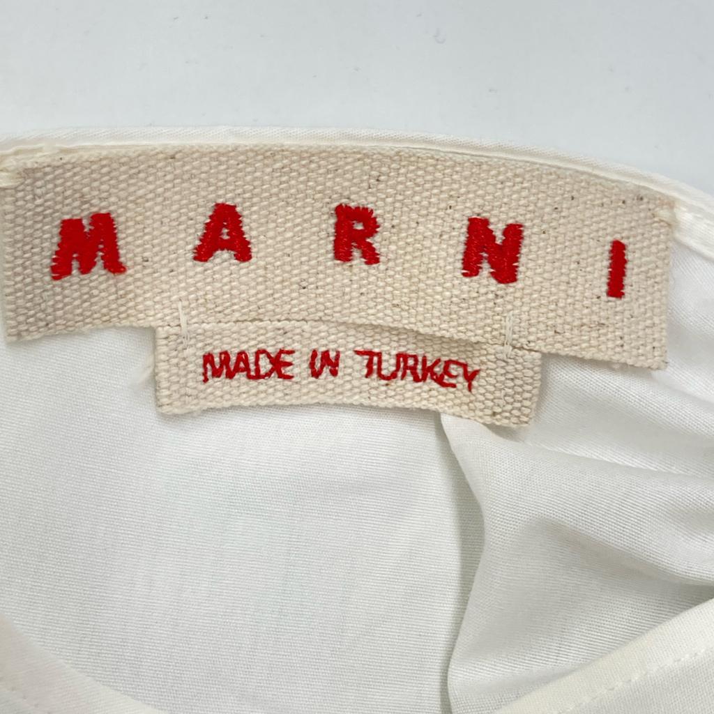MARNI 21 White Back Open Crew Neck Short Sleeve Blouse tops 36 whiteUsed
