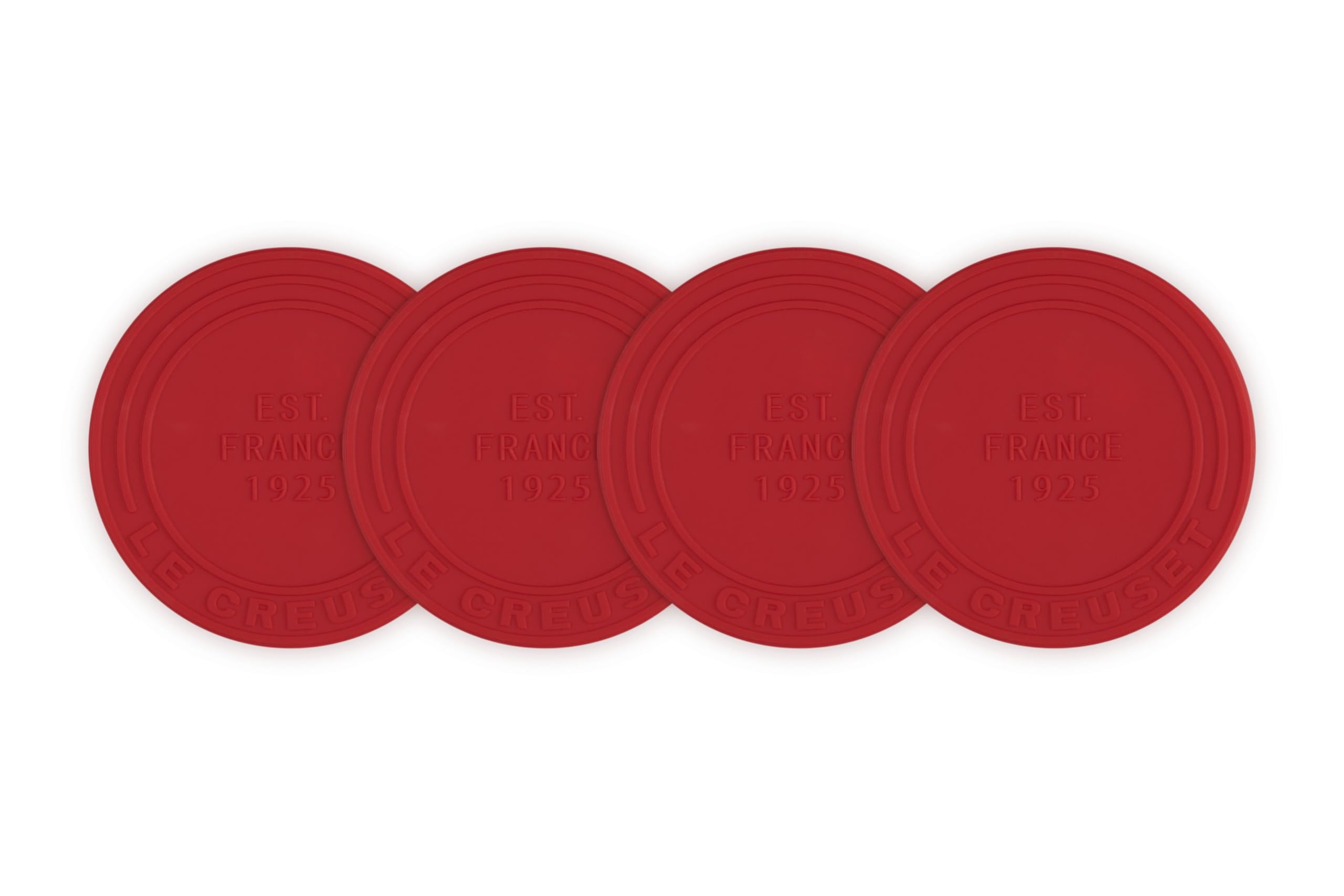 Le Creuset Silicone Coaster Set of 4 Cherry Red