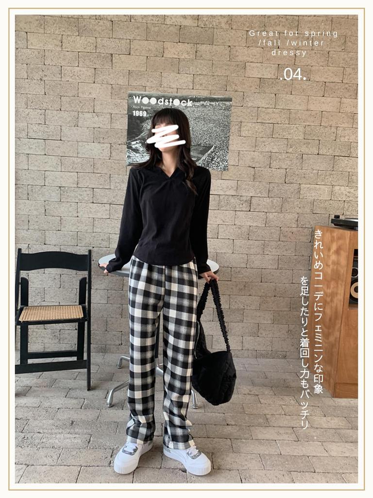 Calças Femininas MilaCorinna Longas Xadrez Elásticas Largas Extra, Forradas com Fleece, Estampadas, Calças de Pernas Largas, Cintura, Caimento, Grossas, Roupa de Casa, Calças Sociais, Quentes, Quentes,