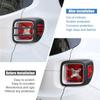 Car Metal Rear Tail Lights Taillights Decoration Cover Trim Tail Lamps Guard Cover for Jeep Renegade 2016 Up,  Black