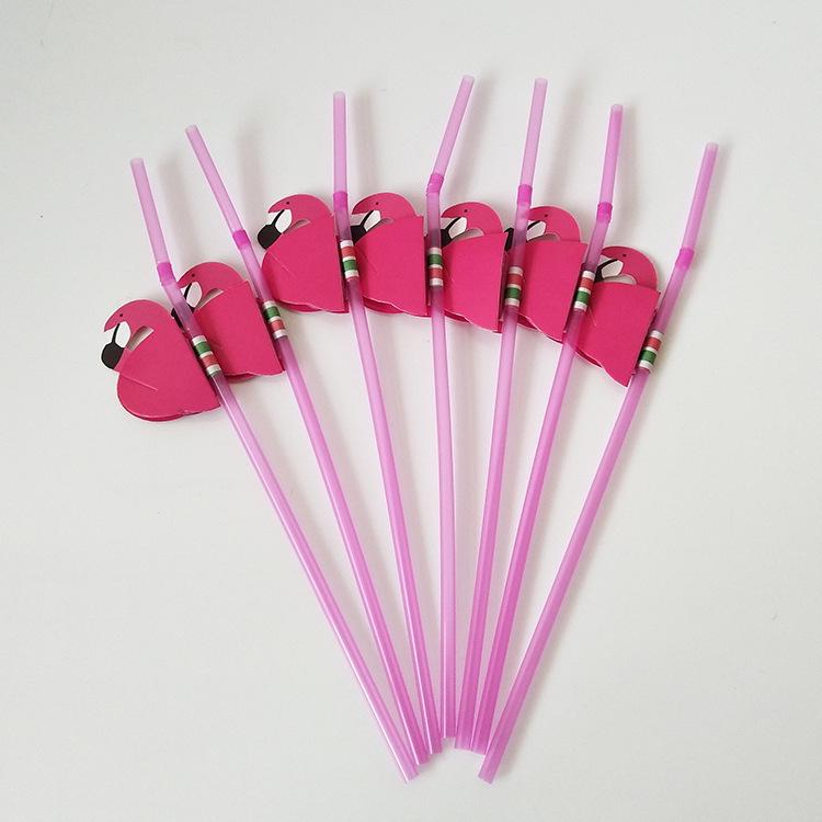 Flamingo Straws - Pink Party Decorations for Drinks and Photo Props
