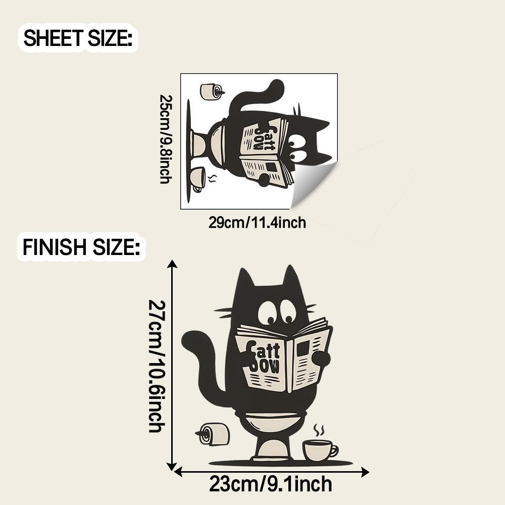 

Наклейки с черными кошками для газеты, ванной комнаты, туалета и декоративной стены