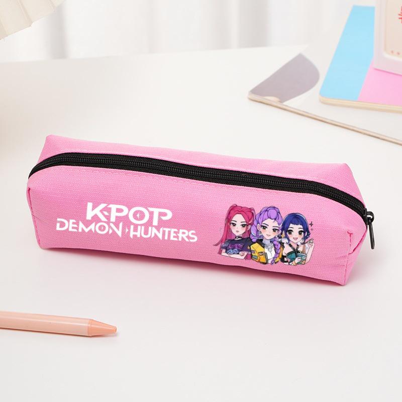 K-pop Demon Hunter Girl Group Cartoon Pencil Case - Oxford Cloth Stationery Bag for Primary Students