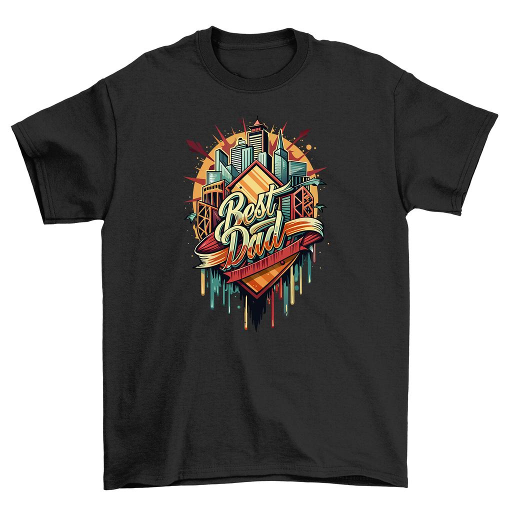 Best Dad City Skyline T-Shirt Mens Womens Tees Top - Funny, Cool, and Sky-High Quality, Unisex Printe