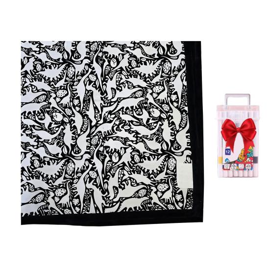 DIY Coloring Blanket Color Your Own Blanket Art Project with Markers Washable Color Art Craft Throw Blanket for Home Decor Holiday Party Activity