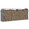 VidaXL Porte-bûches, Support à Bois de Chauffage avec Rangement, Étagère à Bois de Chauffage Extérieur, Gris Clair 364555