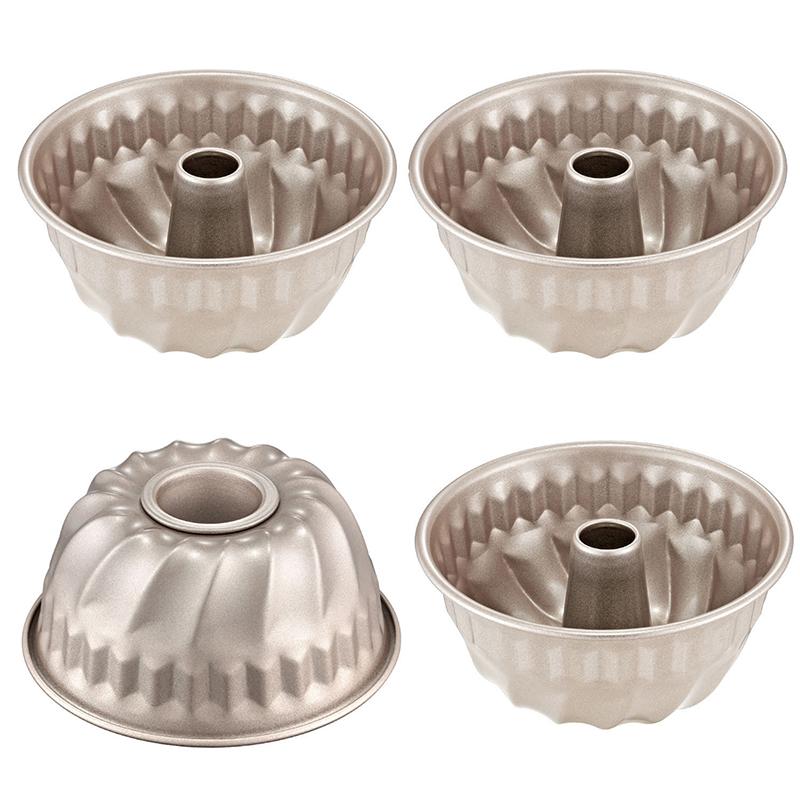 4Inches Silicone Fluted Pans Non-Stick Bundt Pan Baking Molds Bakeware For Round Cake Jello Decorating Mold