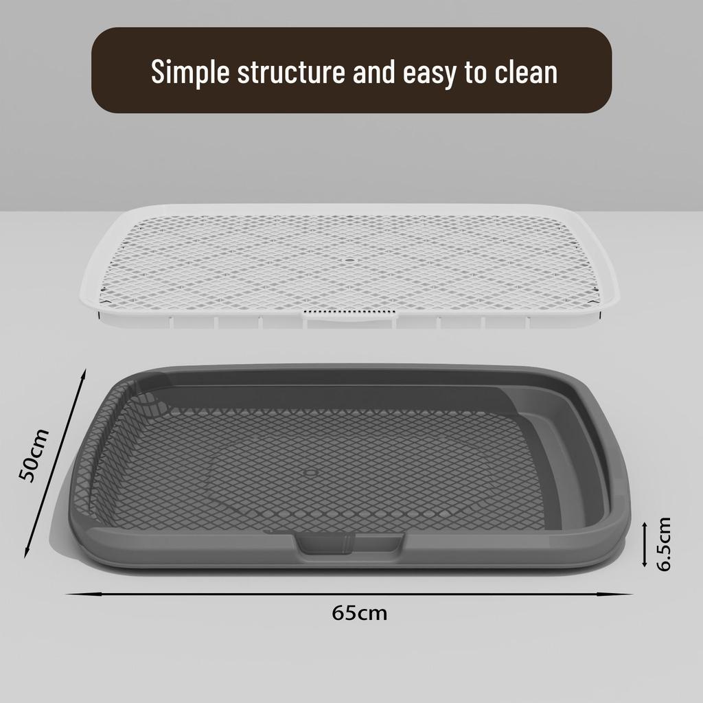Extra Large Anti-Splash Dog Toilet with Post: Flushable Flat-Type Potty Tray for Home Use