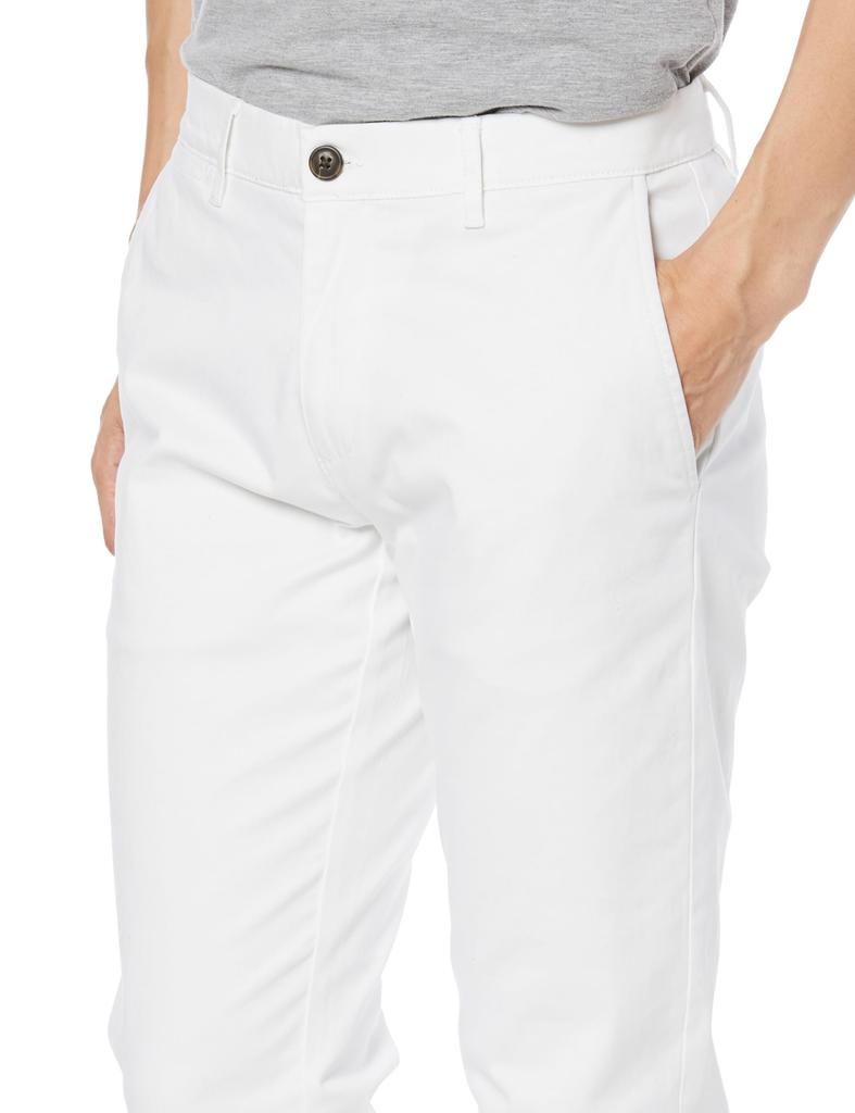 Amazon Essentials Men's Washed Athletic Fit Comfort Stretch Chinos (formerly Goodthreads), White, Size W31 / L34