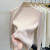 Semi-turtleneck Bottoming Shirt Women's Autumn and Winter Inner Twist Pearl Unique Chic Top Sweater Knitted Sweater Long Sleeve