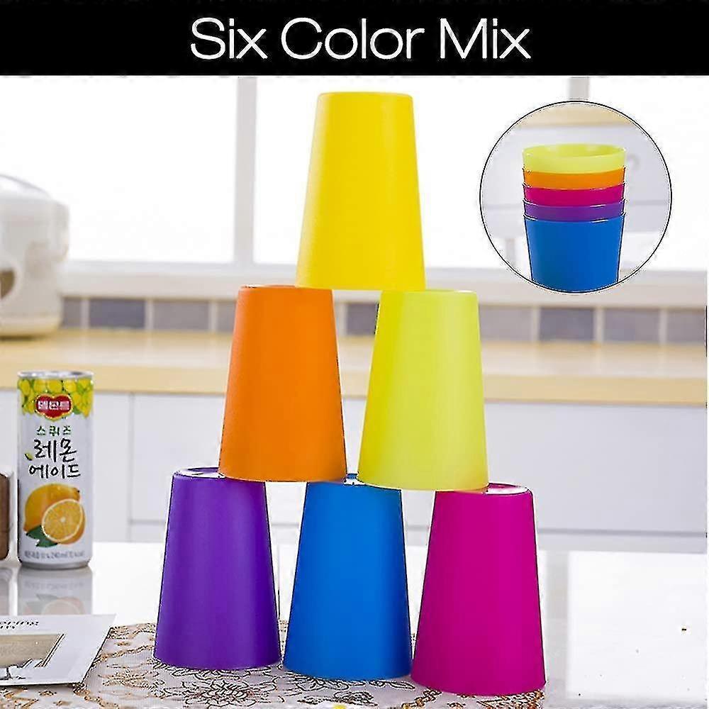 24 Pcs Reusable Plastic Cups, 6 Bright Colors Plastic Cups For Kids, Camping