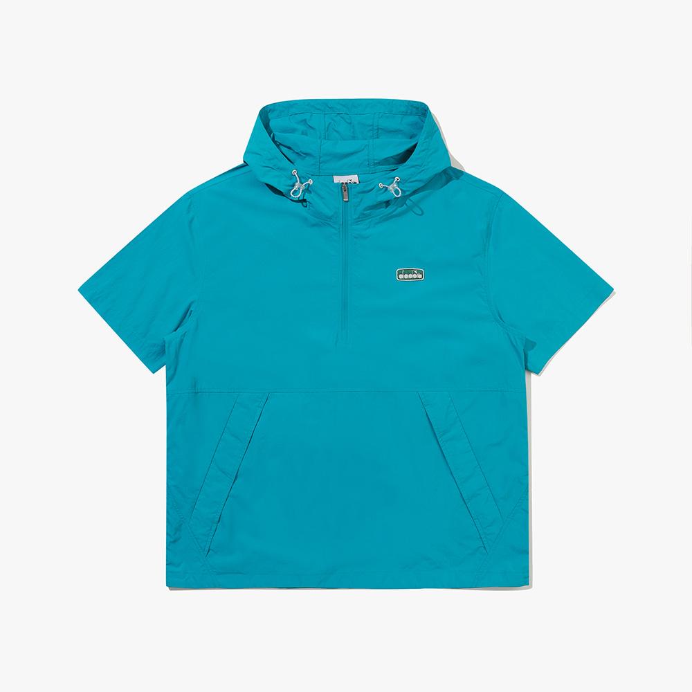 Diadora Comfy Hoodie Short Sleeve Anorak Turquoise