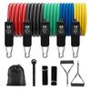 TPE Latex 11piece Tension Rope Set Resistance Band Set Home Gym Exercise Fitness Tube Pilates Bar Door Anchor Training Pull Rope