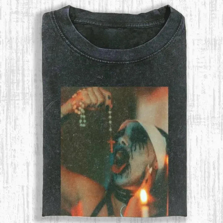 Vintage Washed Nun Shirt, Dark Religious Aesthetic Tee, Occult Moody Graphic Shirt Summer Men's and Women's Washed T-shirt Top