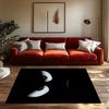 Angry Face Expression Rug, Black White Graphic Carpet for Living Room, Soft Non-Slip Sofa Mat with Quirky Home Decor