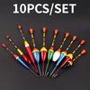 10Pcs/set Fishing Floats Set Mix Size Color Foam Float Buoy Bobber for Fishing Accessories