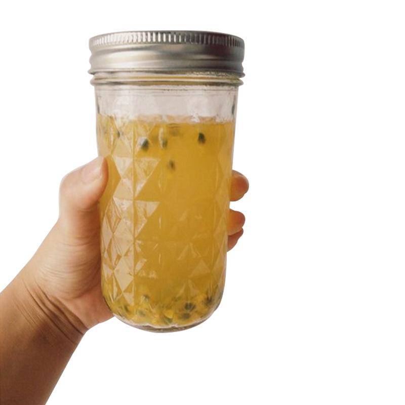 Crystal Glass Cup 2019 New Trendy Beverage Cup Transparent Diamond Shaped Water Cup for Male and Female Students