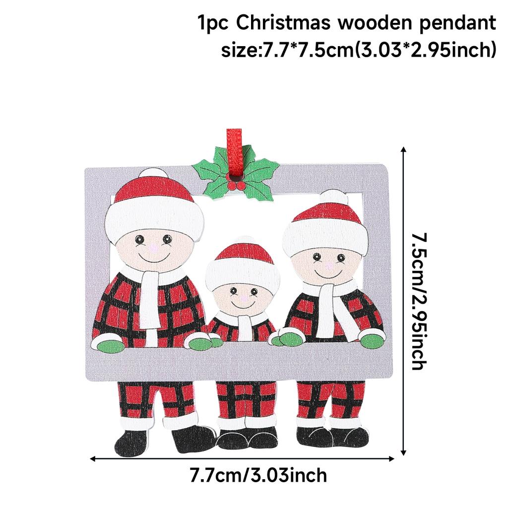 Christmas Wooden Family Pendant Christmas Decorations For Home 2025 Navidad Gift Xmas Tree Hanging Ornament Happy New Year 2026