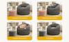 Ergonomic Curved Bean Bag Chair with Detachable Storage Pocket and Matching Cylindrical Ottoman for Modern Home Comfort