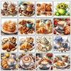 Kaffee Brot Bild Diamant Malerei Set Küche Restaurant Wanddekoration Mosaik Stickerei Geeignet für Erwachsene DIY Hobbys