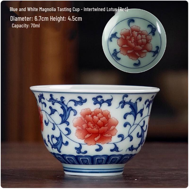 Zebian Retro Blue and White Ceramic Kung Fu Tea Cup