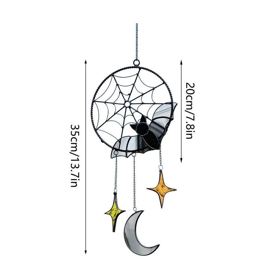 Creative Wind Chimes Home Holiday Party Decors Halloween Decorations Gothic Bat Moon Star Hanging Ornament Window Wall Pendants