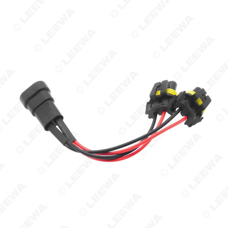 

LEEWA 1PC Auto Headlight Lamp Wiring Socket Adapter 9006 To 9006 1 To 2 Ways Connector Plug Car LED/HID Light Wire Cable #CA5778