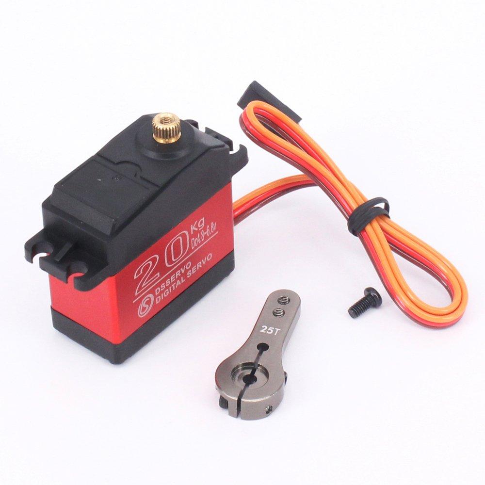 Zosky DS3218 20kg High Torque Full Metal Digital Steering Servo, Waterproof, Compatible with Baja RC Cars (180°)