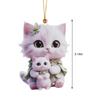 2D Acrylic Car Pendant Car Ornament Accessories Cute Cats Realistic Animal Rearview Mirror Hanging Pendant