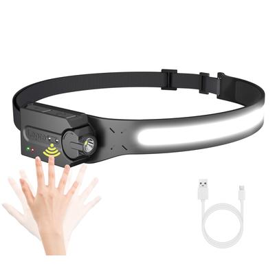 Lepro Rechargeable LED High COB Adjustable Sensor 5 Lighting for Camping and Running Headlight, Brightness, 230° Wide-Angle Lighting, Angle, Included,