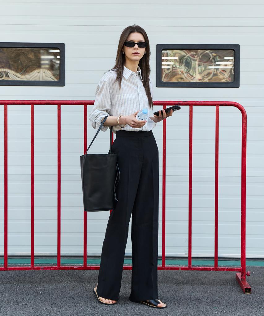 PINBLACK Slit Straight Pants