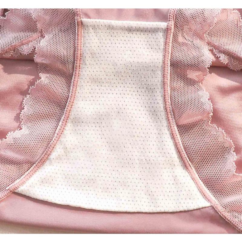 Ausgeschnittene Luxus-Satin-Dreiecksslips Mittelhoch Damen-Slips