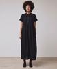 Visavi Embroidered Lace Trim Cotton Dress (Black)