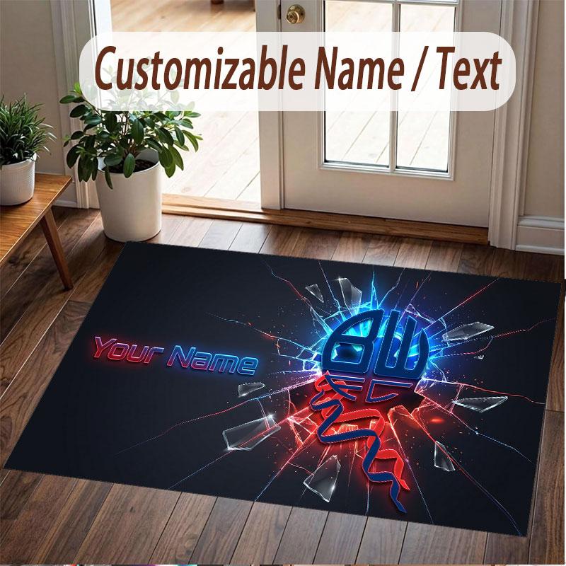 Custom Rug Bolton Wanderers FC Pattern Print Name Text Soft Non‑Slip Floor Carpet for Home Indoor Decoration