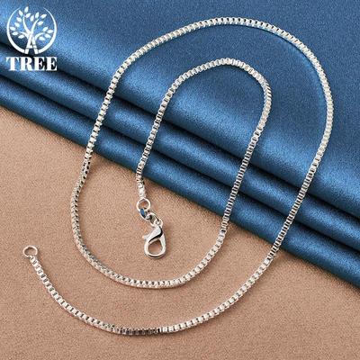 925 Sterling Silver 1.5mm Base Box Chain Necklace Jewelry