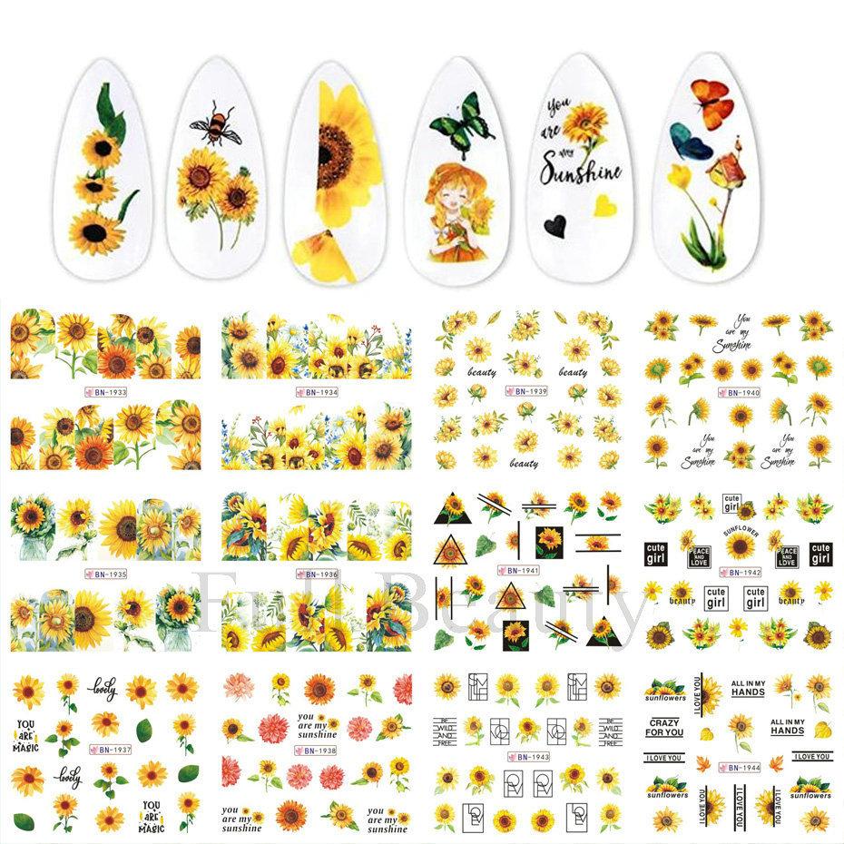 Nail Art Sticker, Spring And Summer Flower And Grass Series, Zou Ju Flower Watermark Nail Sticker