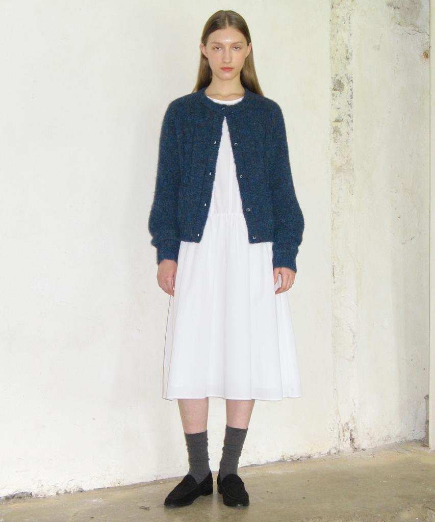 Sinun Tuck Shirring Dress (White)