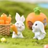 7PCS Set Easter Day Cute Rabbit Carrot Mini Figure Decoration Toy Doll 3-4cm Plastic Model