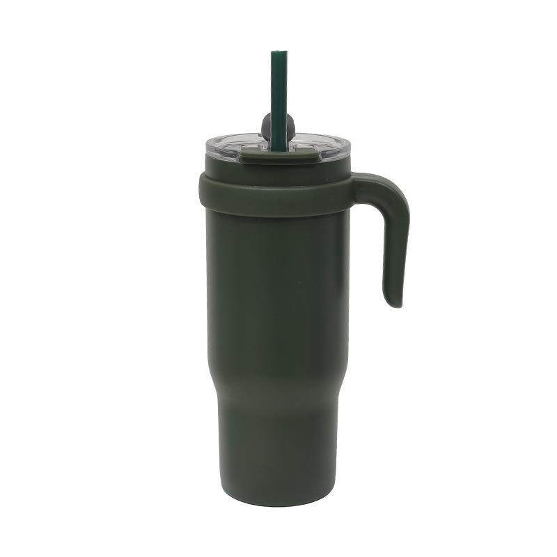 Vacuum 50Oz Big Mac Car Cup Men'S New Thermos Cup Double Layer With Straw With Handle Bingba Cup