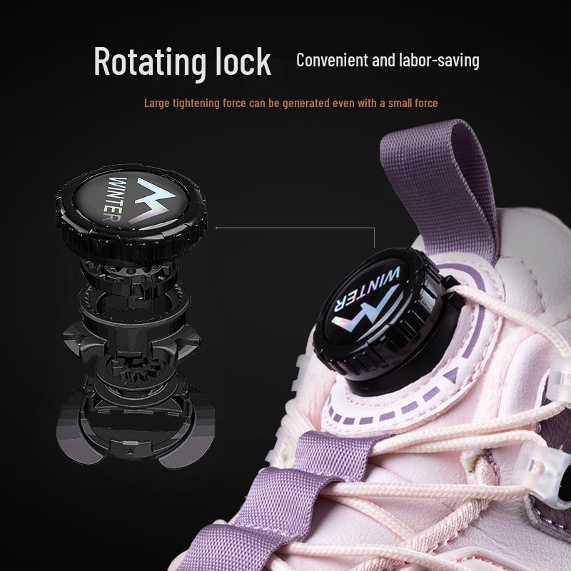 Children's Mid-Calf Non-Slip Thick Winter Boots with Velvet Lining - Unisex Snow Boots