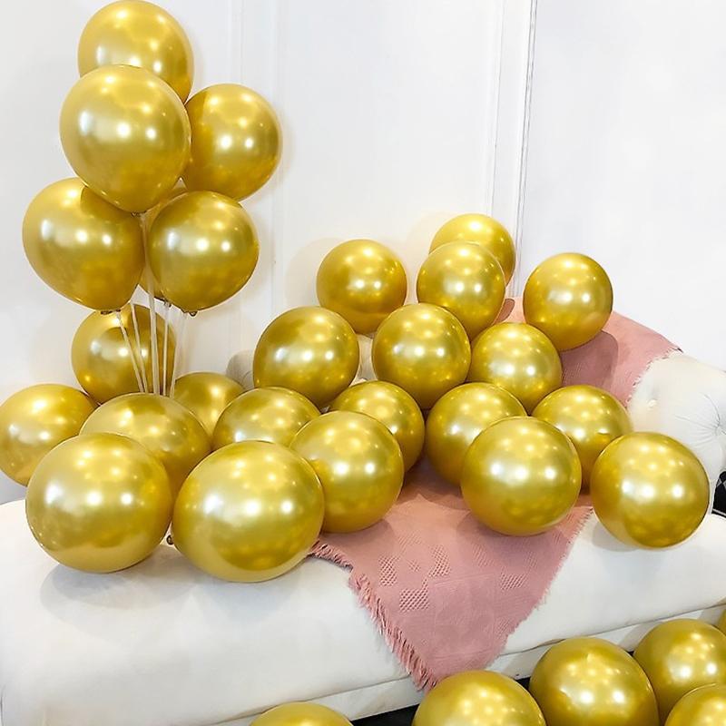 20Pcs Chrome Metallic Balloons 10 Inches Latex Balloons For Diy Valentine'S Day Wedding Birthday Party  Year Decorations