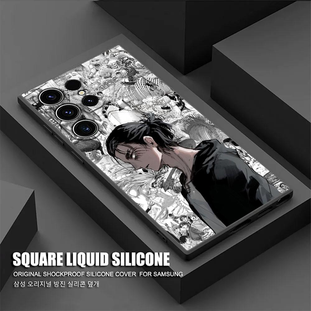 Attacks Manga on Titans Phone Case For Samsung Galaxy S24 Ultra Case S23 S21 S20 FE S22 9 Plus Note 20 Ultra Cover Mikasa Anime