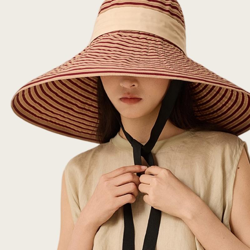 Large-brim Women's Summer Outdoor Sun Hat Foldable Sun Hat Woven UPF 50+ Sun Protection