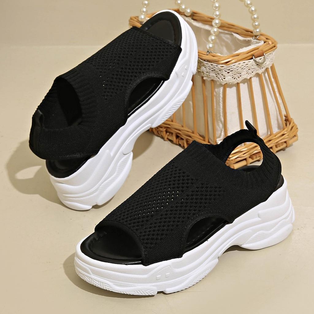 Fashion Plus Size 35-42 Fashion Women Platform Zapatos De Verano Mujer 2025 Designer Sandalias Mesh Hollow Summer New Sport Sandals