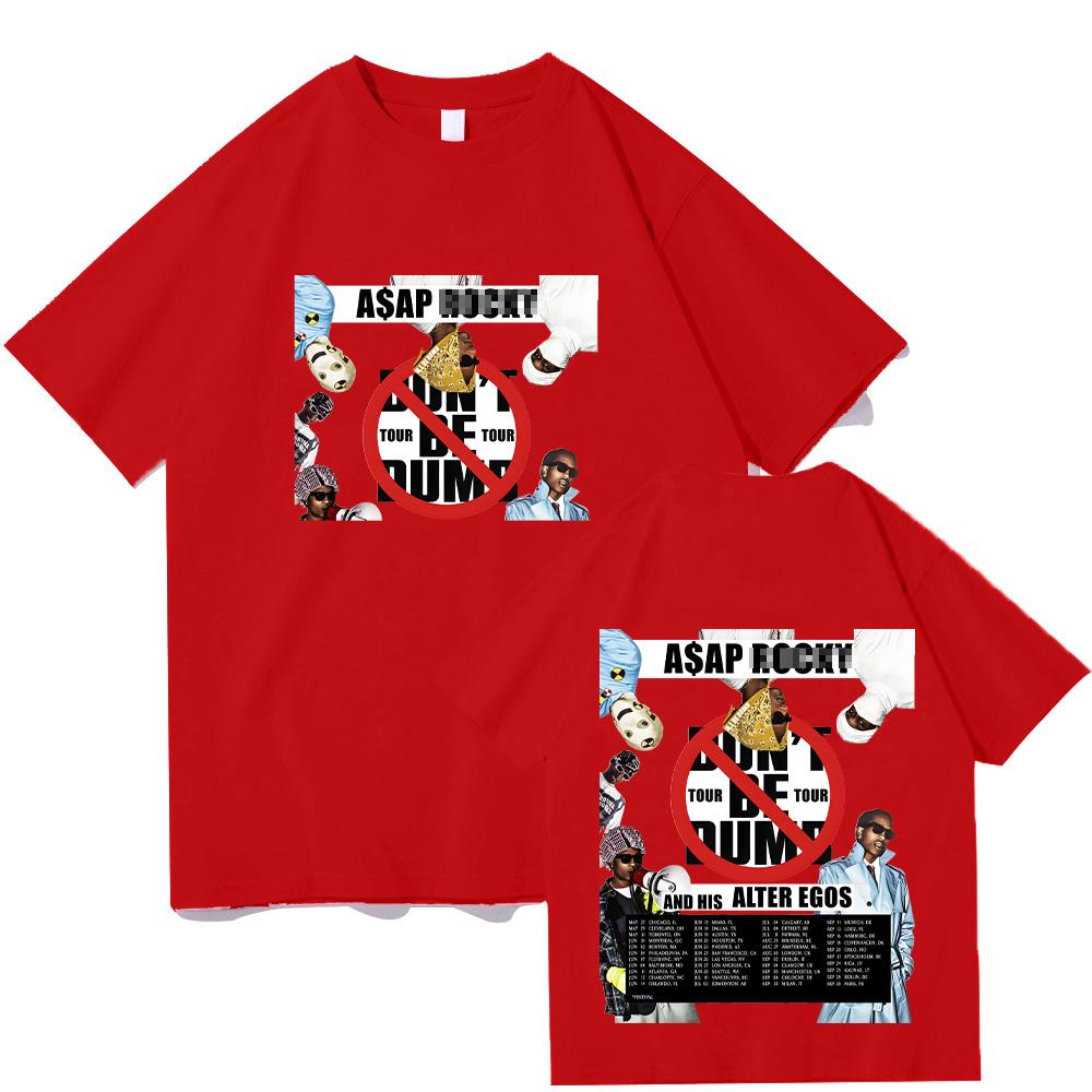Asap Don’t Be Dumb Tour 2026 Trička Krátký rukáv Kulatý výstřih Bavlněné oblečení Harajuku Unisex Hip Hop Tričko